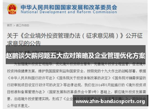 赵鹏谈欠薪问题五大应对策略及企业管理优化方案 赵鹏谈欠薪问题五大应对策略及企业管理优化方案